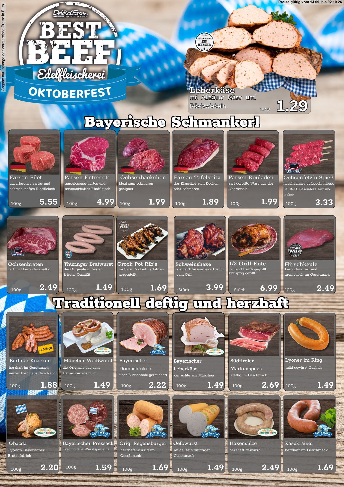 Angebote zum Oktoberfest